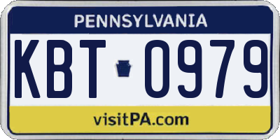 PA license plate KBT0979