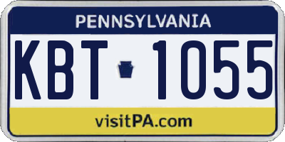 PA license plate KBT1055