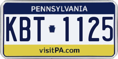 PA license plate KBT1125