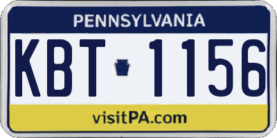 PA license plate KBT1156