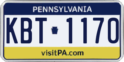 PA license plate KBT1170