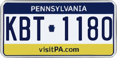 PA license plate KBT1180