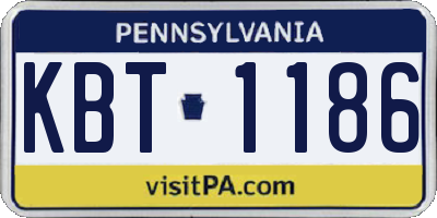 PA license plate KBT1186