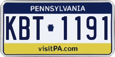 PA license plate KBT1191