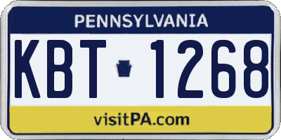 PA license plate KBT1268