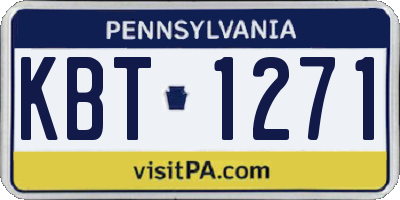 PA license plate KBT1271