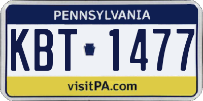 PA license plate KBT1477