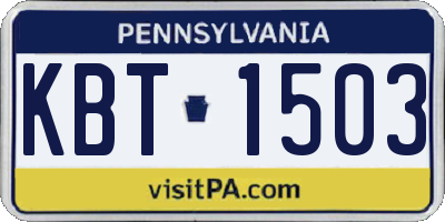 PA license plate KBT1503
