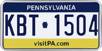 PA license plate KBT1504