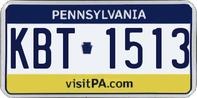 PA license plate KBT1513