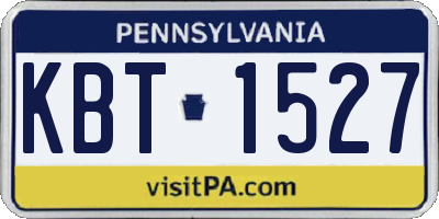 PA license plate KBT1527