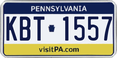 PA license plate KBT1557
