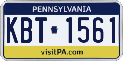 PA license plate KBT1561