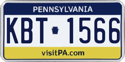 PA license plate KBT1566