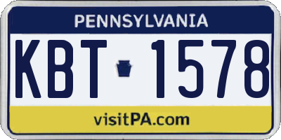 PA license plate KBT1578