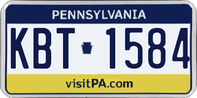 PA license plate KBT1584