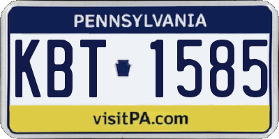 PA license plate KBT1585