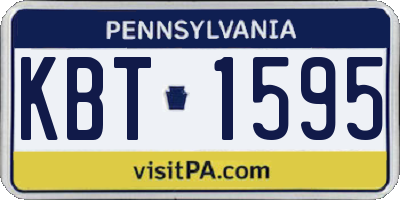 PA license plate KBT1595