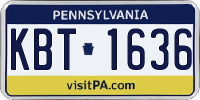 PA license plate KBT1636