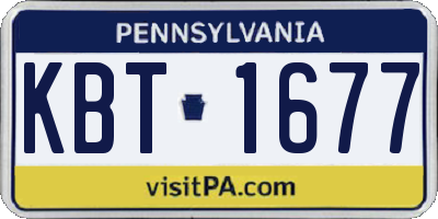 PA license plate KBT1677