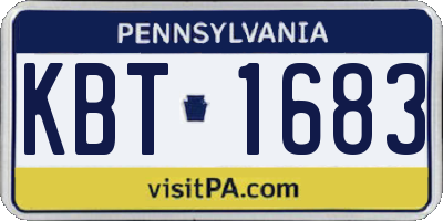 PA license plate KBT1683