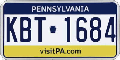 PA license plate KBT1684