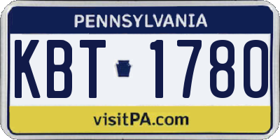 PA license plate KBT1780