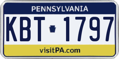 PA license plate KBT1797