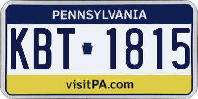 PA license plate KBT1815
