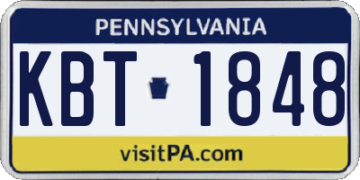 PA license plate KBT1848