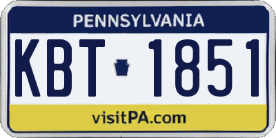 PA license plate KBT1851