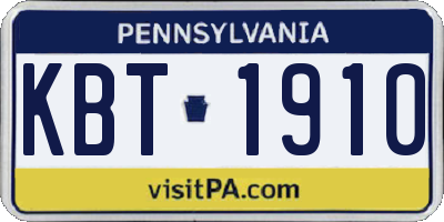 PA license plate KBT1910