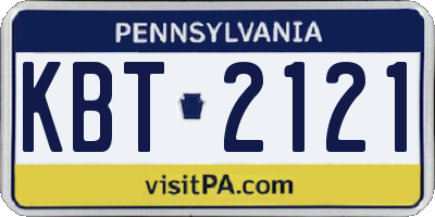 PA license plate KBT2121