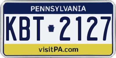 PA license plate KBT2127
