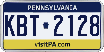 PA license plate KBT2128