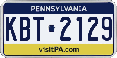 PA license plate KBT2129