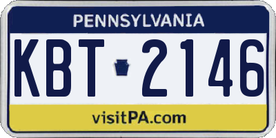 PA license plate KBT2146