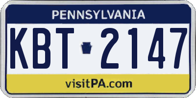 PA license plate KBT2147
