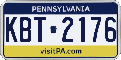 PA license plate KBT2176
