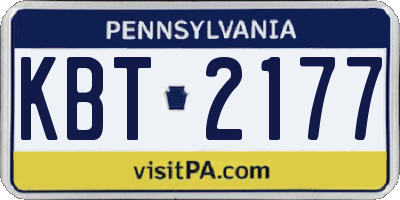 PA license plate KBT2177