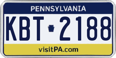 PA license plate KBT2188