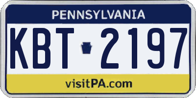 PA license plate KBT2197