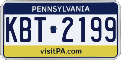 PA license plate KBT2199