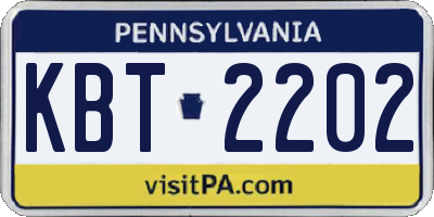 PA license plate KBT2202