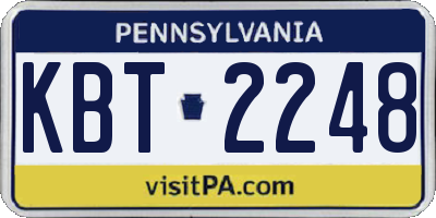 PA license plate KBT2248