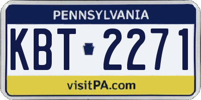 PA license plate KBT2271