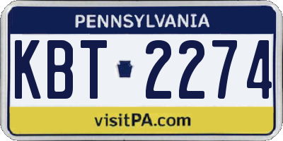 PA license plate KBT2274