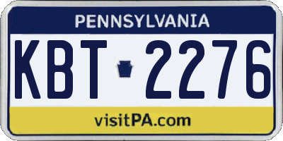 PA license plate KBT2276