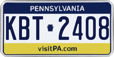 PA license plate KBT2408