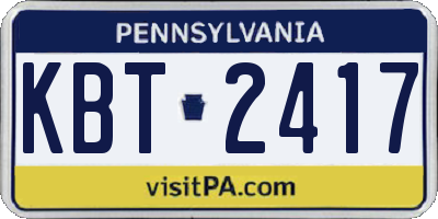 PA license plate KBT2417